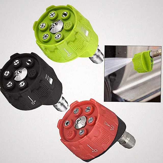 3 Pieces 6 in 1 Pressure Washer Nozzles 14 Inch Quick Connect 4000 PSI Cleaning