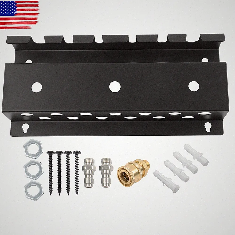 3 x 1/4" Male & Female Quick Connect Pressure Washer Gun Holder Wall Mount