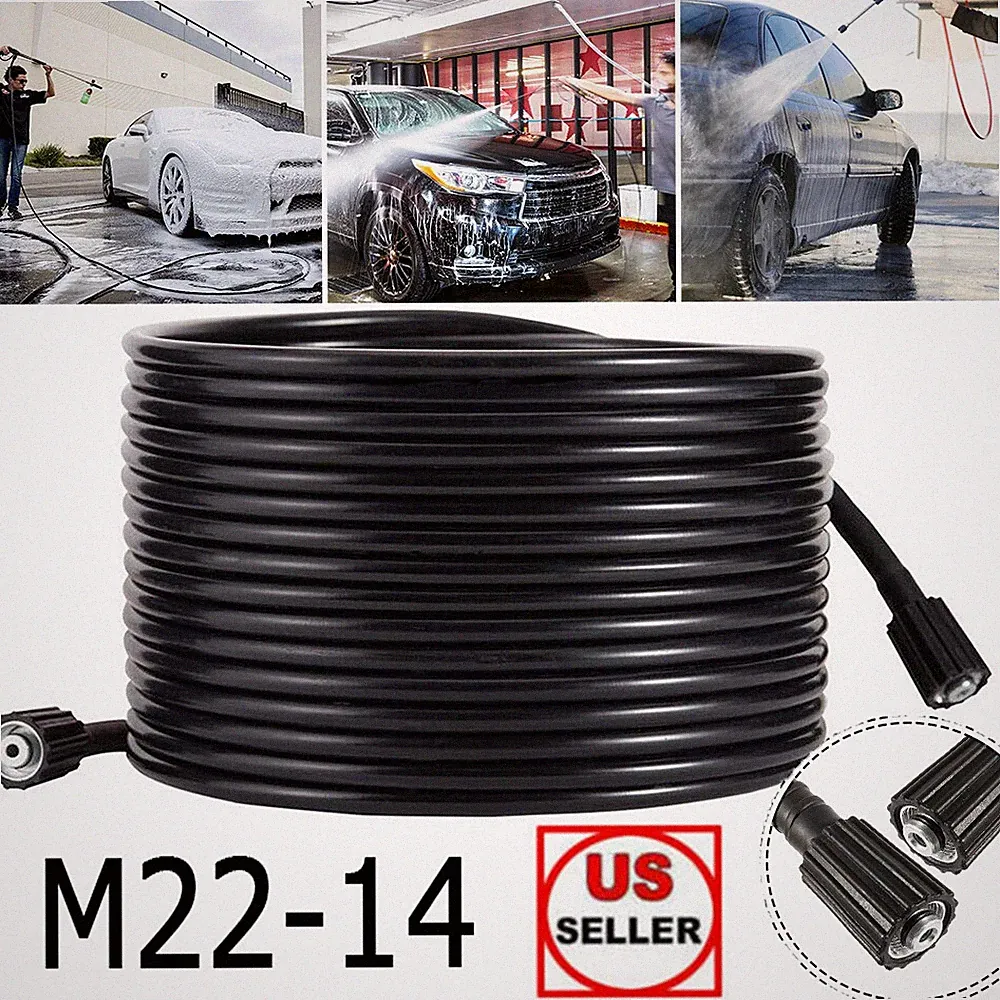 30/50/66ft Pressure Washer Hose 3200 PSI Power Washer Replacement Hose M22-14mm