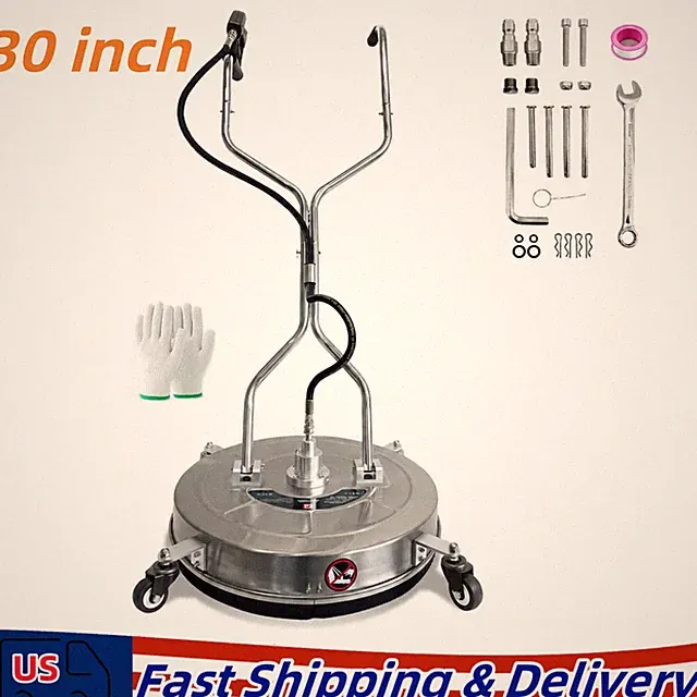 30" Pressure Washer Surface Cleaner 5200PSI w/ Handles 4 Wheels Stainless Steel