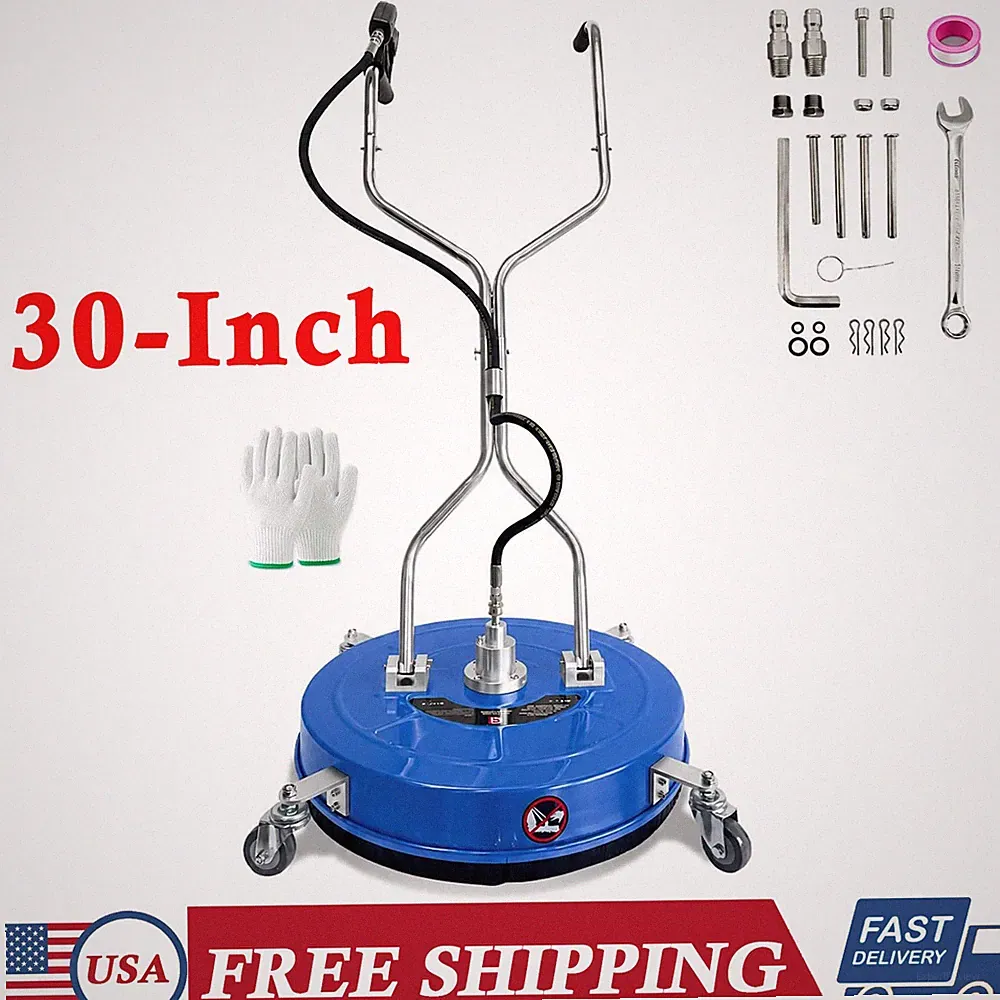 30'' Pressure Washer Surface Cleaner Stainless Steel Dual Handle for Deck Patio