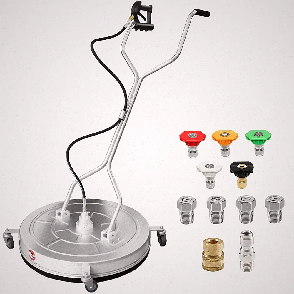 30'' Pressure Washer Surface Cleaner with 4 Wheels, Dual Handle, Stainless St...