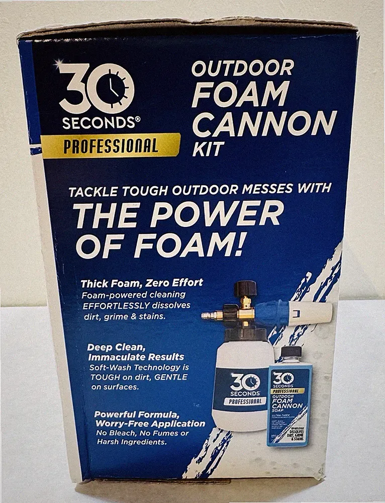 30 Seconds Foam Cannon Kit for Pressure Washer Sprayer w/ 8 oz. Soap **NEW**