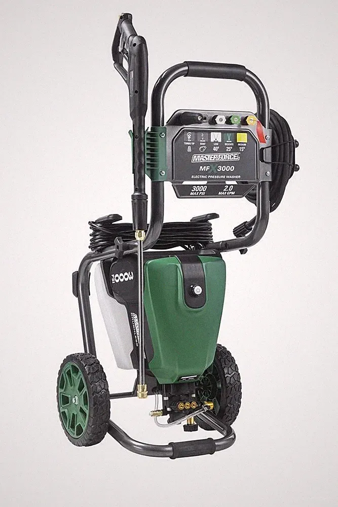 3000 PSI 2.0 Max GPM 14 Amp Corded Electric Pressure Washer w/ Wheels Cleaner
