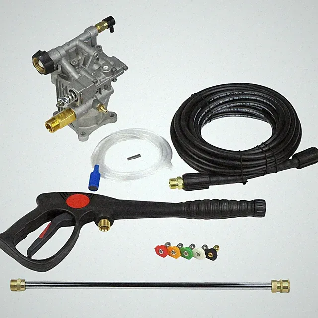 3000 psi, 3/4" Shaft, Horizontal Power Pressure Washer Pump & Deluxe Spray Kit