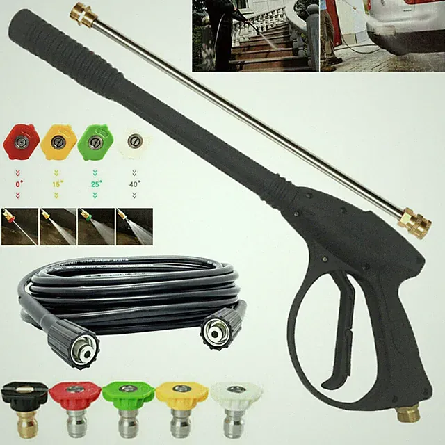 3000 PSI High Pressure Car Power Washer Spray Gun Wand Lance Nozzle Hose Kit M22
