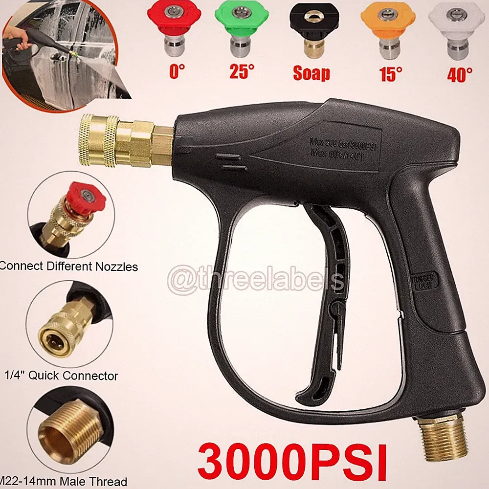 3000PSI High Pressure Car Power Washer Gun Spray Wand Lance Nozzle and Hose Kit
