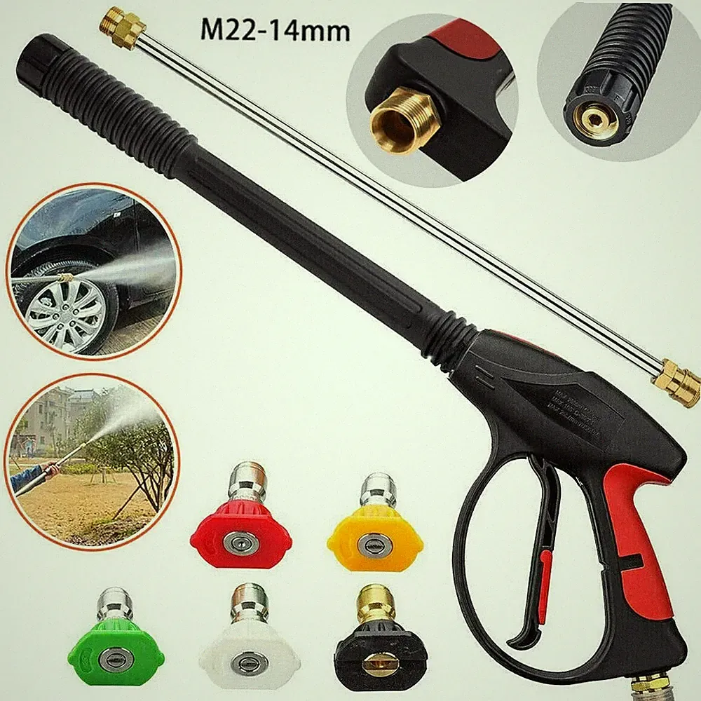 3000PSI High Pressure Car Power Washer Spray Gun Wand Lance Nozzle Tips Hose Kit