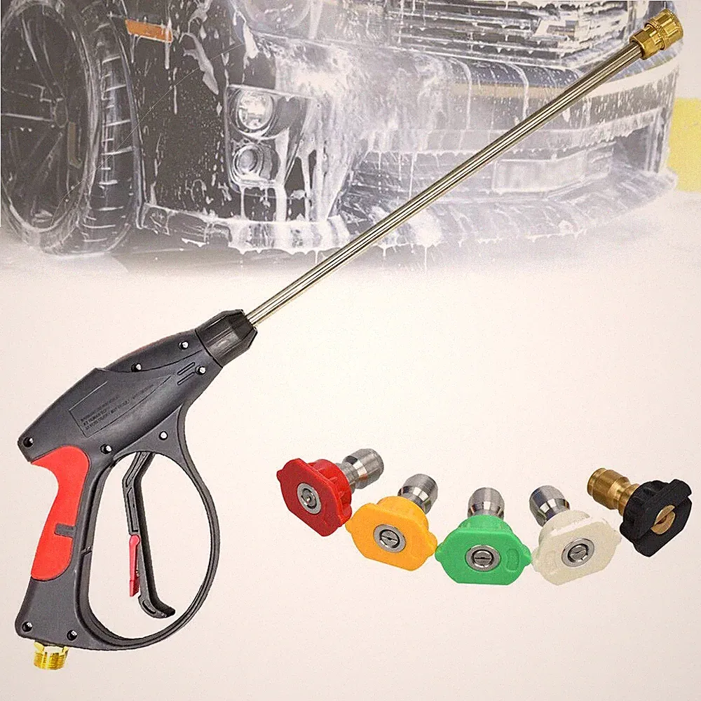 3000PSI High Pressure Power Washer Spray Gun Wand Lance Nozzle Kit Power Washer