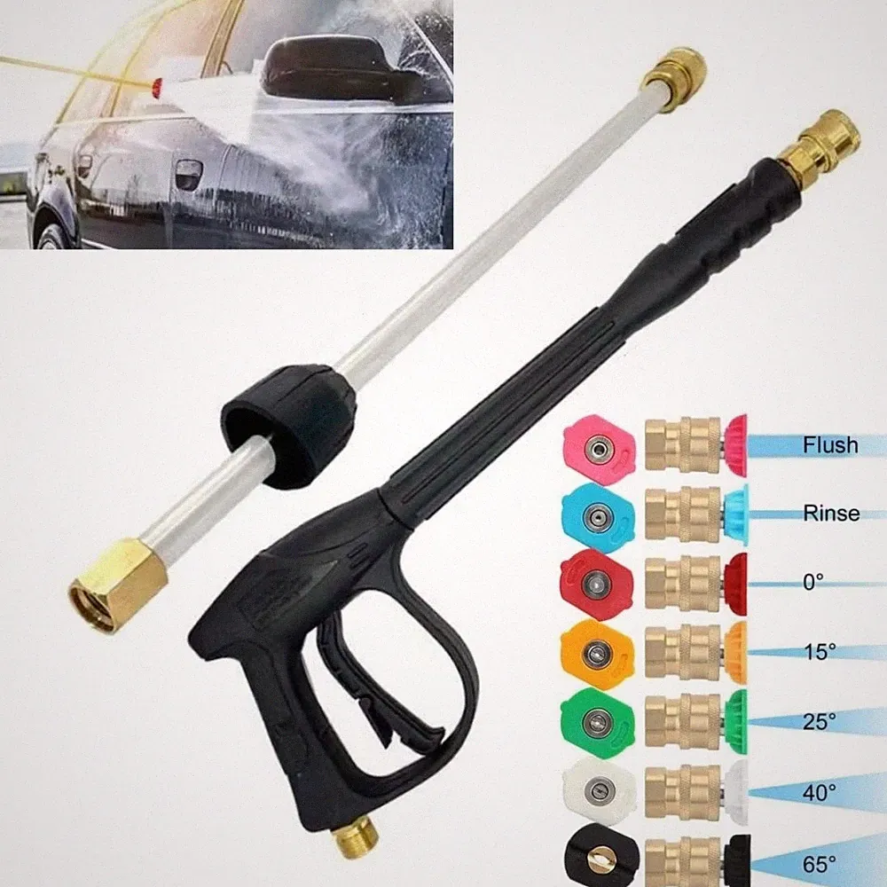 3000PSI High Pressure Power Washer Spray Gun Wand Lance Nozzle Tips Kit M22-14
