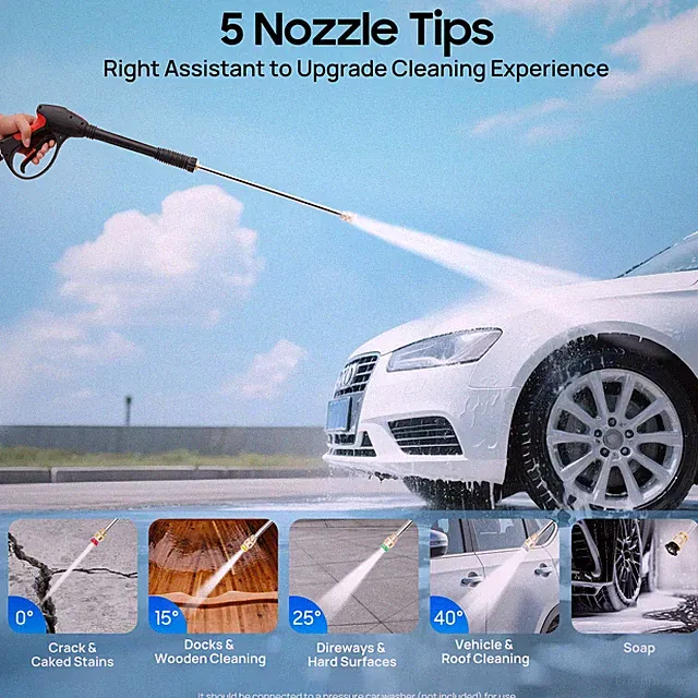 3000psi High-pressure Washer, Handheld Pressure Washer With 5* Nozzle Tips