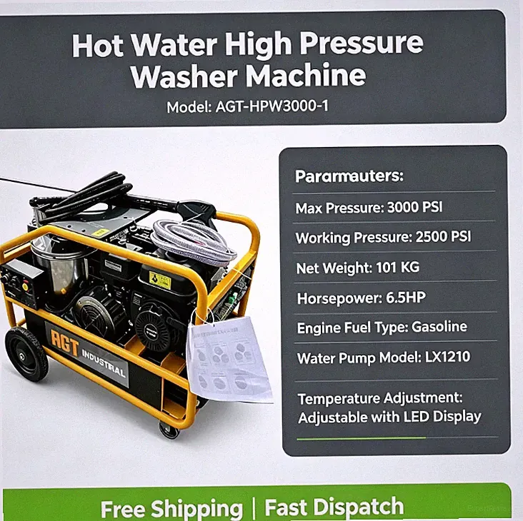 3000PSI Hot Water High Pressure Washer Machine 6.5HP LED Temp Control Cleaner