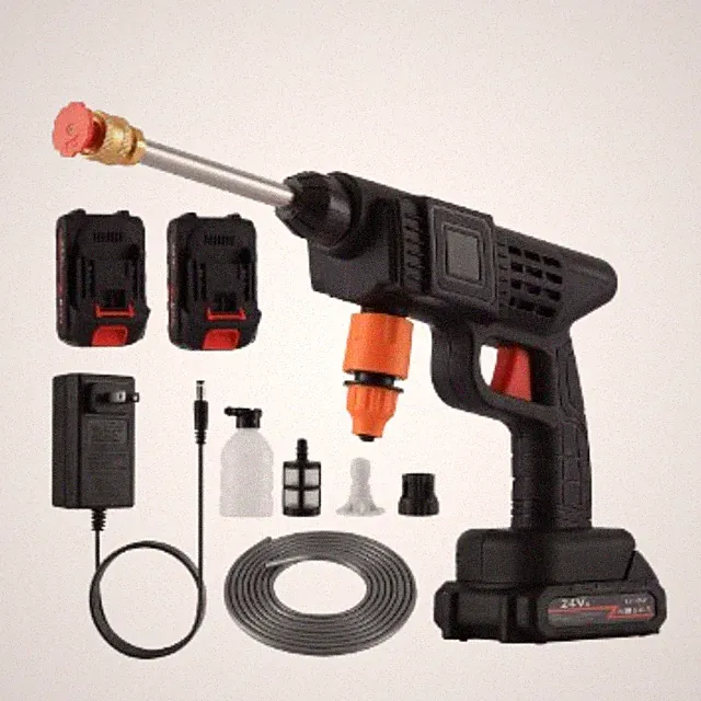 300W Cordless Pressure Washer 30Bar High Pressure Car Wash Gun 12000mAh Battery
