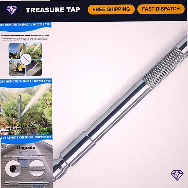 304 Stainless Steel Pressure Washer Long Range Chemical Nozzle - 1 Pack, High-Pr