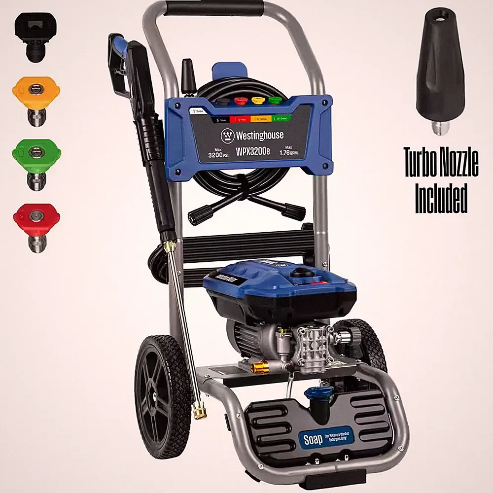 3200 PSI 1.76 GPM 13 Amp Cold Water Electric Powered Pressure Washer with Turbo