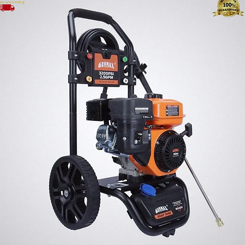 3200 PSI 2.5 GPM Gas Pressure Washer 212cc Engine 5 Nozzles 25ft Hose