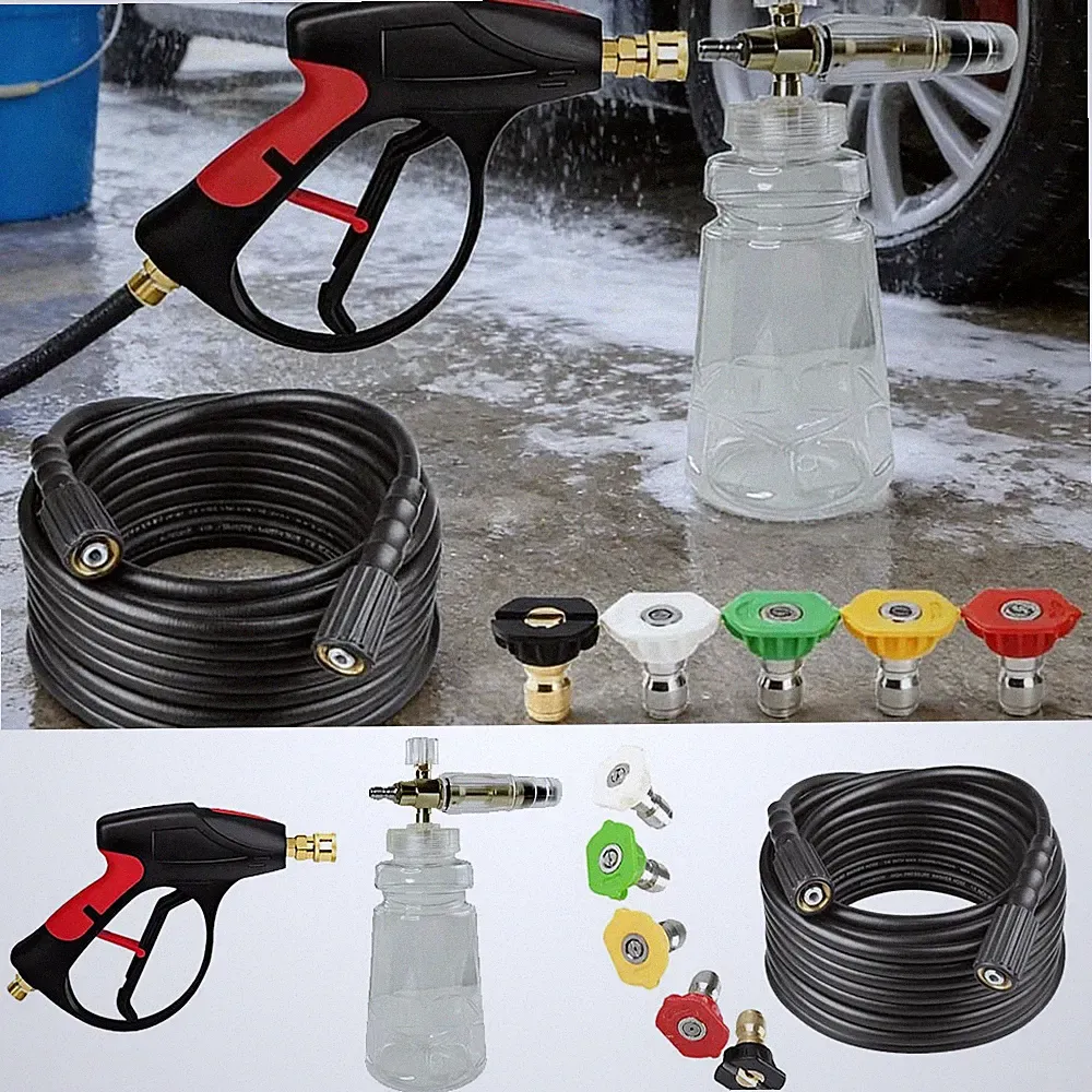 3200PSI Car Washing Gun Foam Sprayer Cannon High Pressure Washer Hose M22-14mm