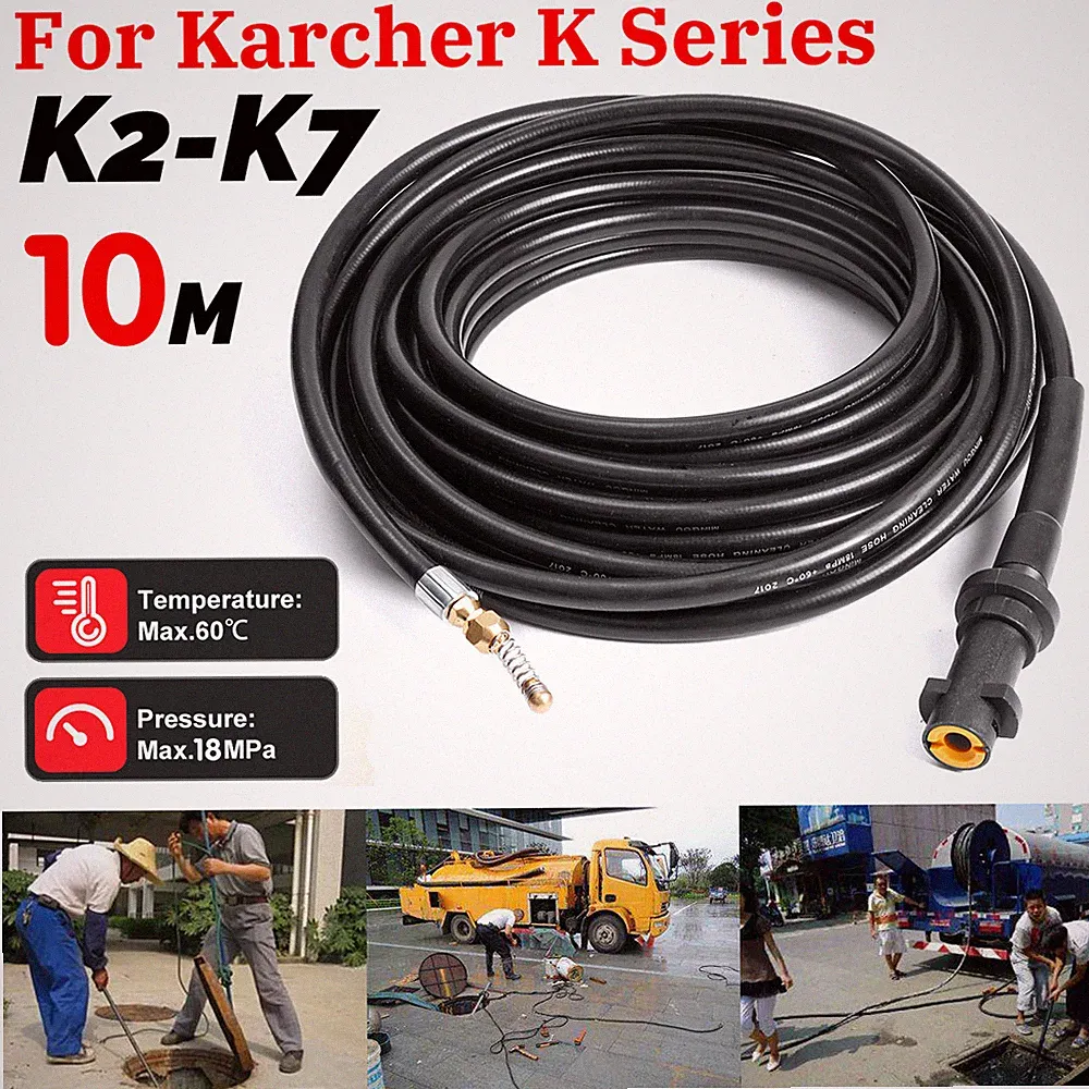 33ft High Pressure Washer Sewer Drain Cleaning Hose For Karcher K2-K7 Series
