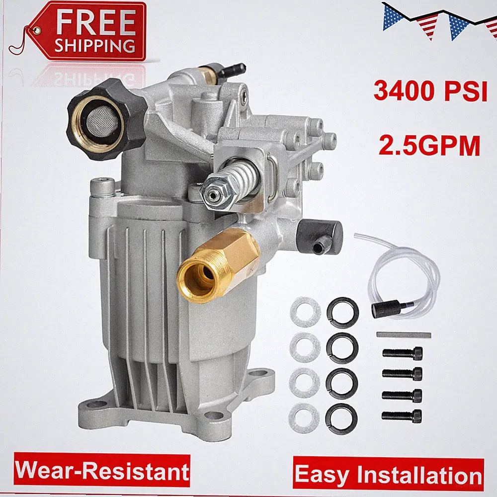 3400 PSI 2.5 GPM Pressure Power Washer Pump 3/4" Horizontal For Simpson, Honda