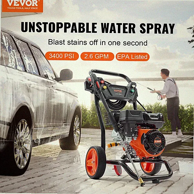 3400 PSI 2.6 GPM, Gas Powered Pressure Washer with Aluminum Pump