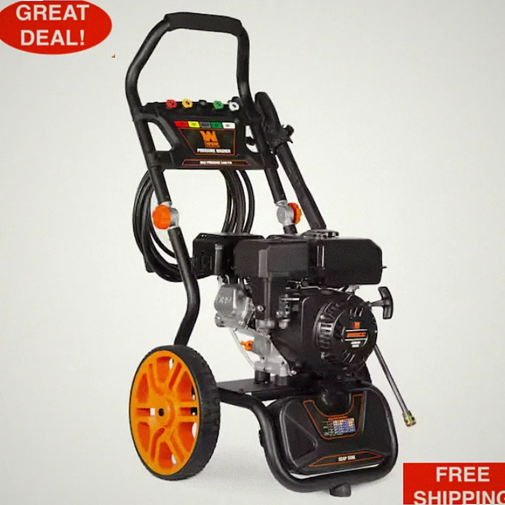 3400 PSI Gas Cold Water Pressure Washer W/ 223cc Engine 2.7 GPM Flow Rate