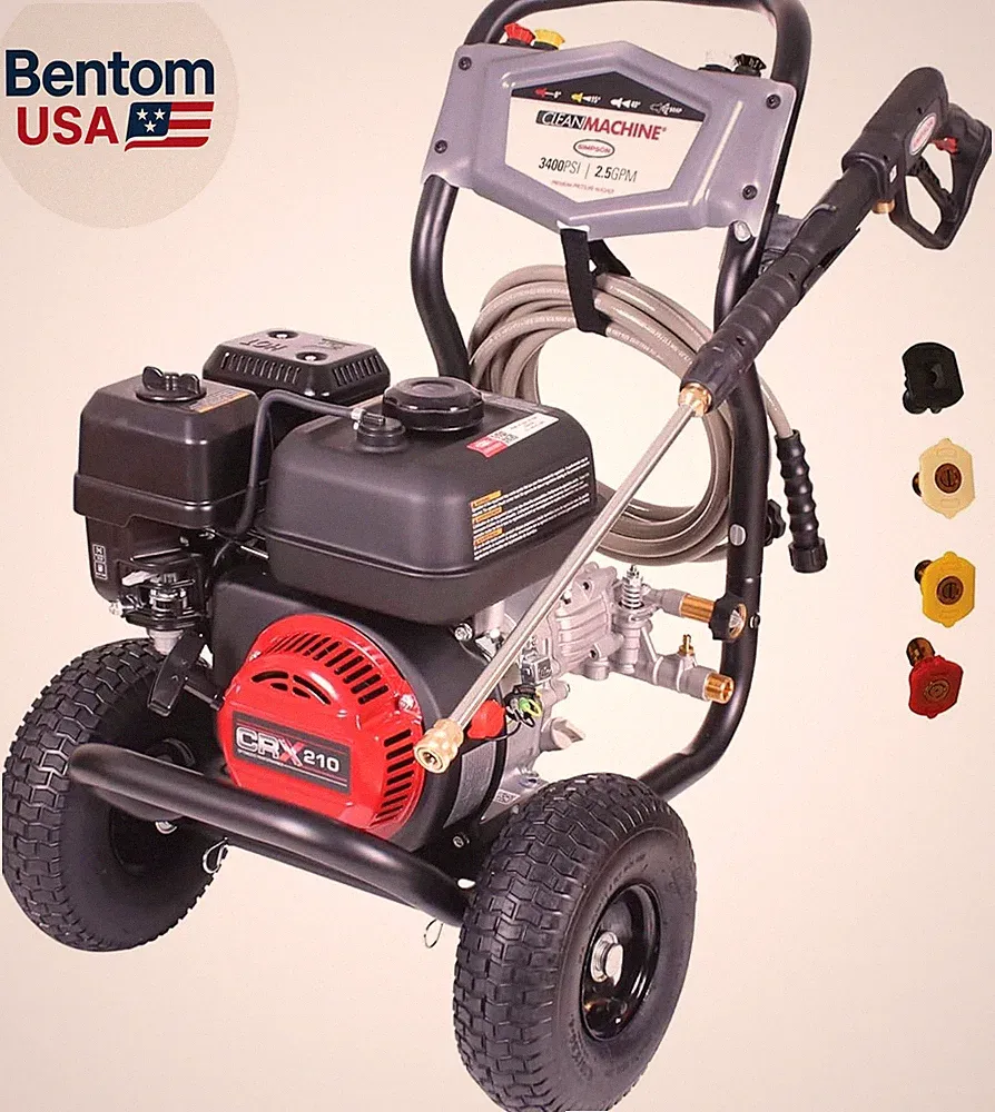 3400 PSI Gas Pressure Washer, 2.5 GPM Residential Power Washer, Cold Water, 25'