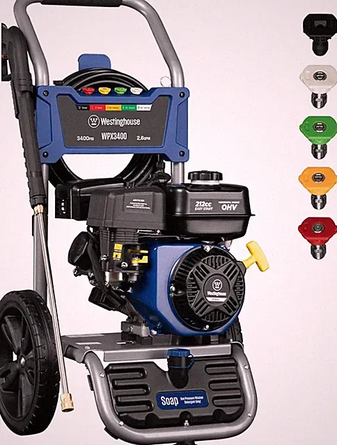 3400 PSI Gas Pressure Washer 2.6 GPM Power Cleaner w/ Soap Tank 5 Nozzles