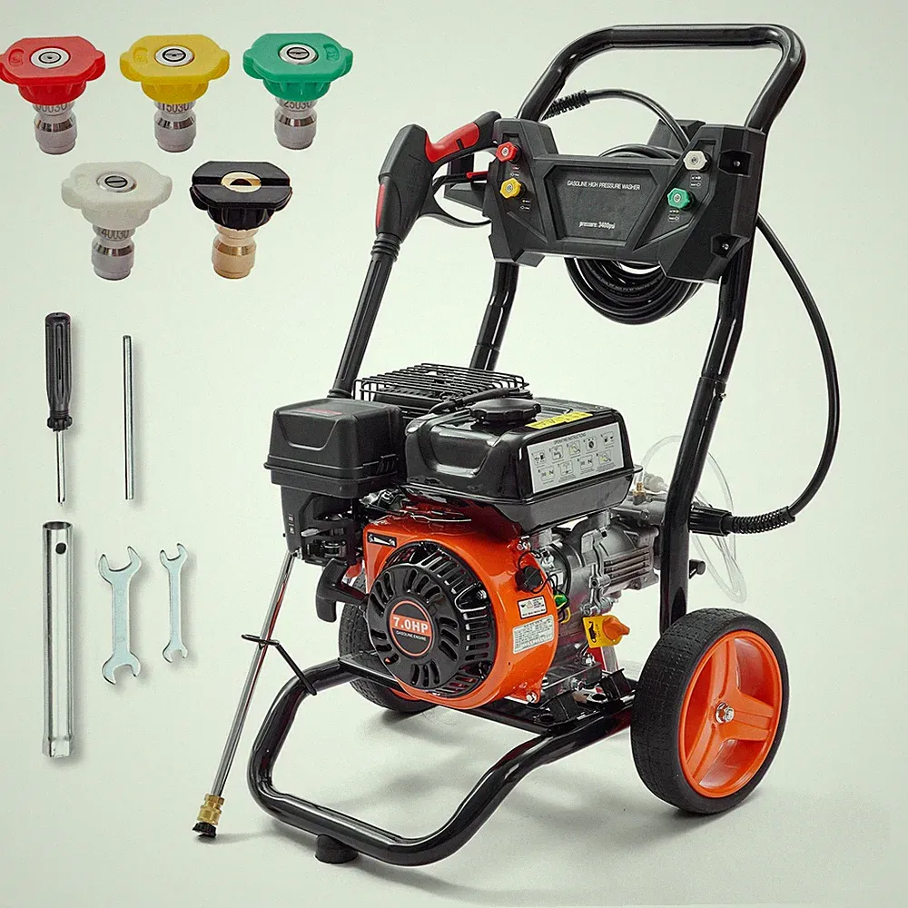 3400 PSI Gas Pressure Washer, 5 Nozzles, 26ft Hose, for Cars Driveways