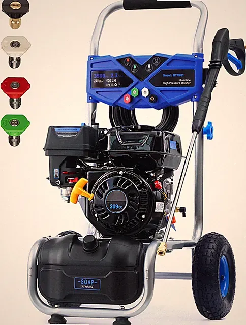 3500 PSI Gas Powered Washer High Pressure Washer 4 Nozzles 2.3 GPM 209cc Hot