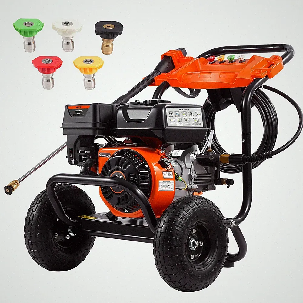 3500 PSI Gas Pressure Washer 2.6 GPM 7HP Aluminum Pump 5 Nozzles