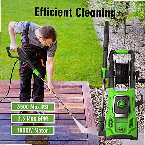 3500 PSI Max 2.6 GPM Electric Powerful Pressure Washer Power Cleaner Hose Reel