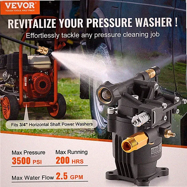 3500 PSI Pressure Washer Pump 3/4" Shaft 2.5 GPM w/ 5 Nozzles