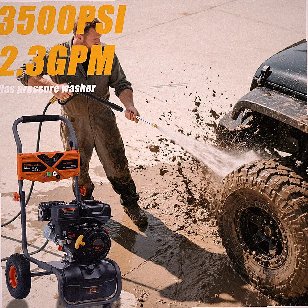 3500PSI 2.3GPM Gas High Pressure Washer Cold Water Pressure Washer Gardens Hot!