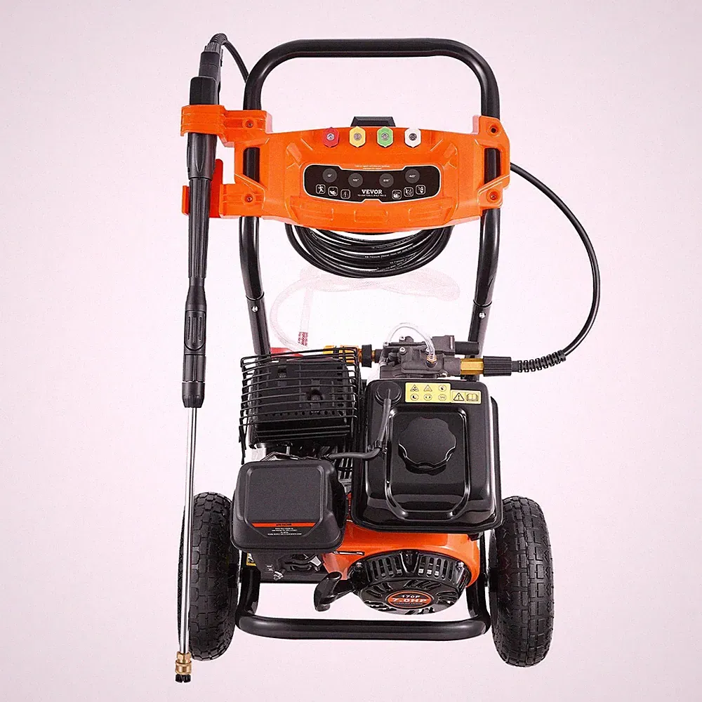 3500PSI 2.6GPM Gas Pressure Washer with 5 Nozzle Set for Cars Fences Driveways