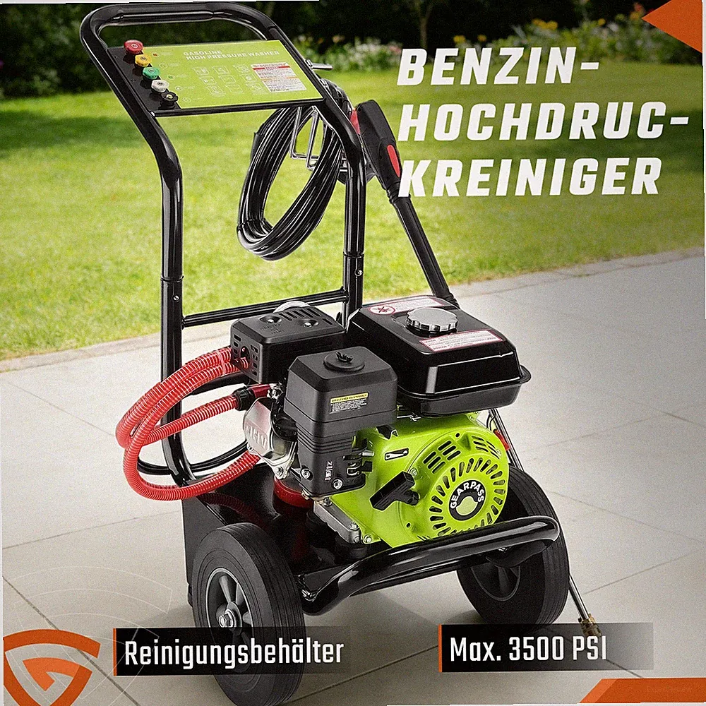3500PSI Gas Pressure Washer Cold Water Gas Powered Washer 2.6GPM 212cc 5Nozzles
