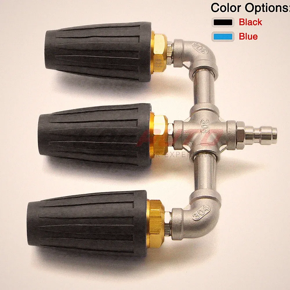 360° High Pressure Power Washer Rotating Triple Turbo Nozzle Spray Tip 4000PSI