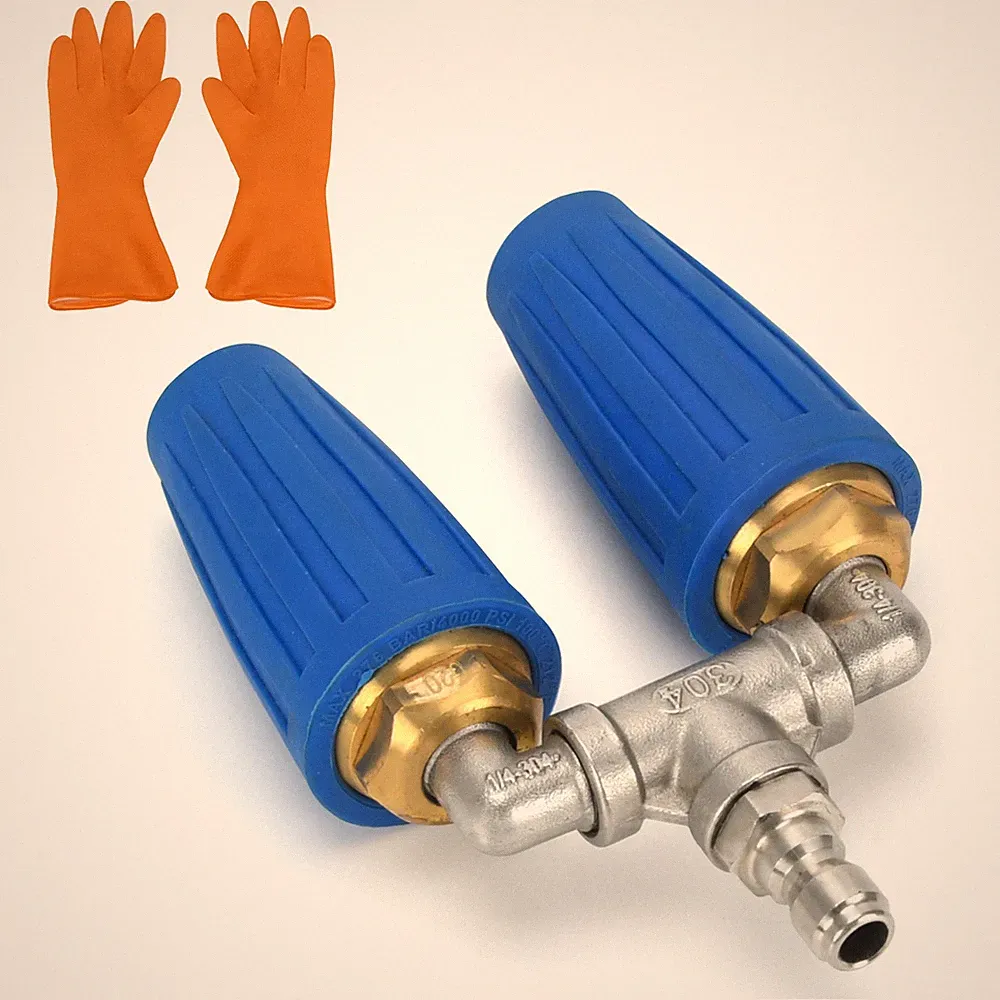 360° Rotating Dual Turbo Nozzle 1/4" Quick Connect Pressure Washer Tip
