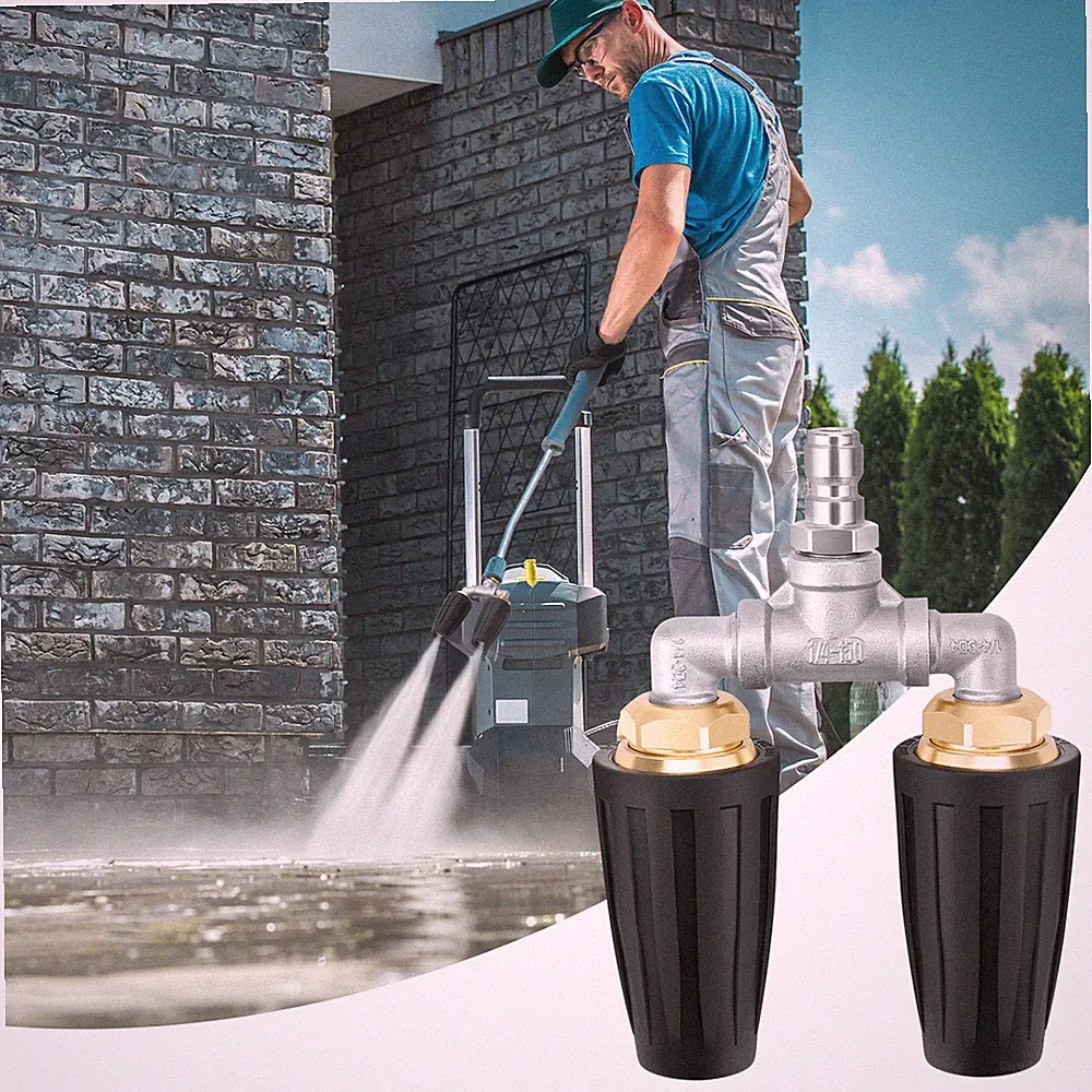 360° Rotating Dual Turbo Pressure Washer Nozzle 4000 PSI 1/4” Quick Connect Head