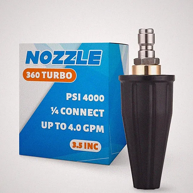 360° Rotating Turbo Nozzle Pressure Washer Tips 4000 PSI 4.0 GPM 1/4'' Quick...