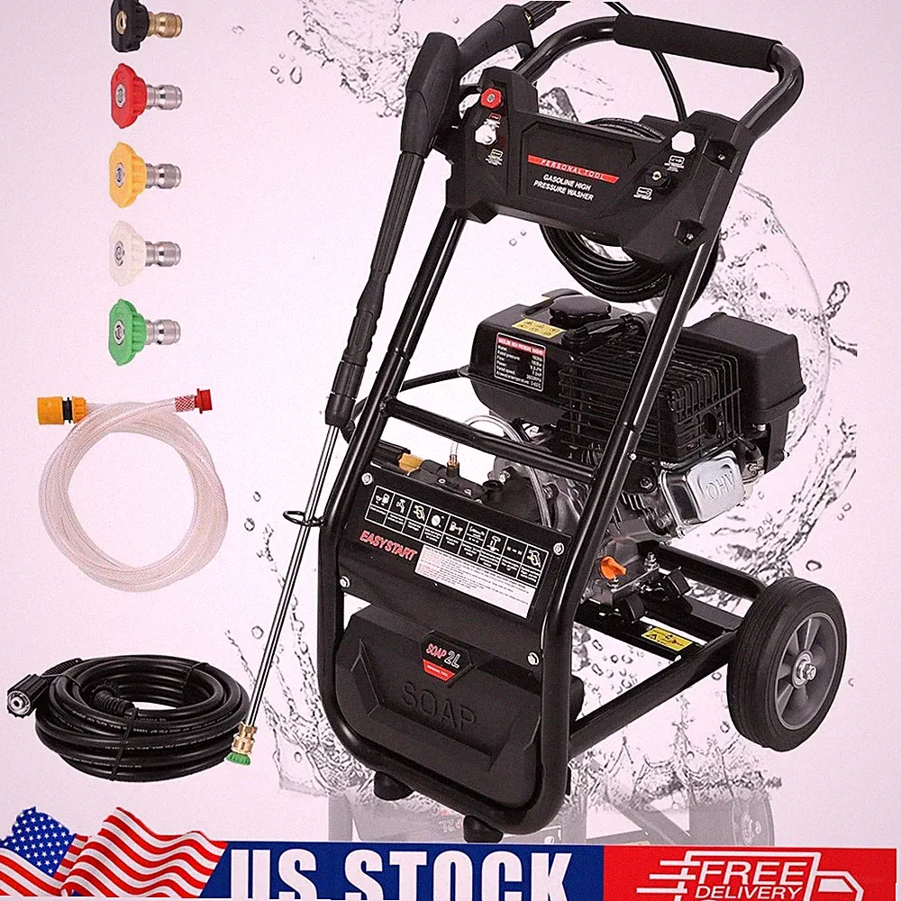 3600 PSI Gas Pressure Washer Pressure Washer 2.6 GPM for Cars Fences Driveways