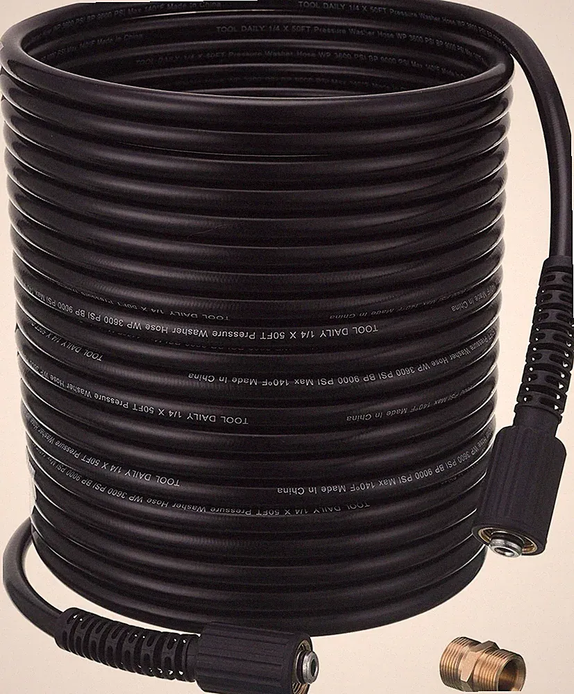 3600 PSI Pressure Washer Power Water Hose 50' x 1/4" for Ryobi Karcher Troy Bilt