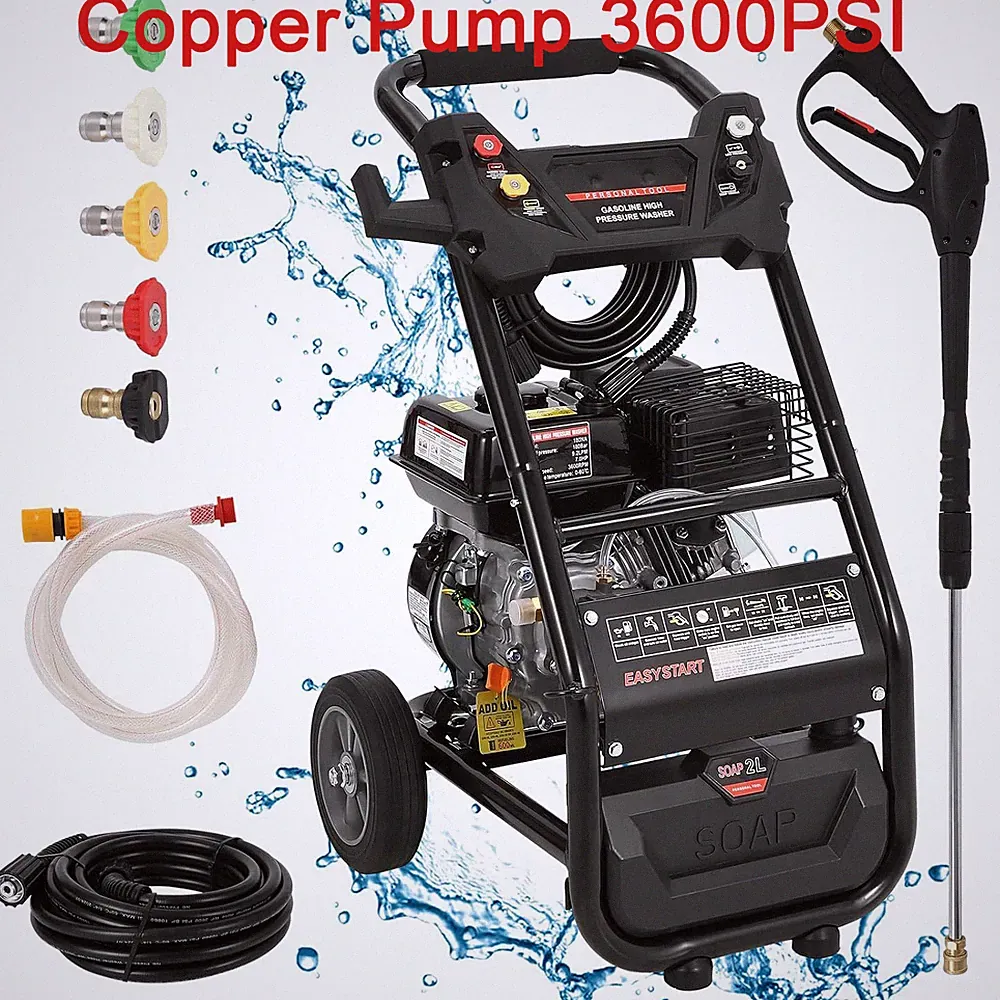 3600PSI 2.6 GPM 210CC Gas High Pressure Washer Machine for Cars Fences Driveways