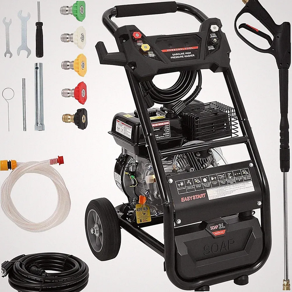 3600PSI Gas Pressure Washer 2.6GPM Gas Power Washer with 26ft Hose & 5 Nozzles