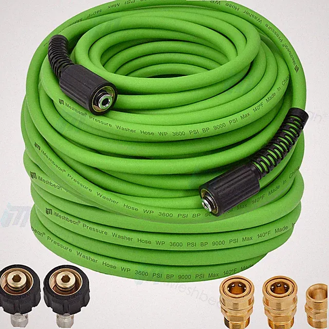 3600PSI High Pressure Power Washer Hose M22-14mm&15,3/8"Super Flexible Extension
