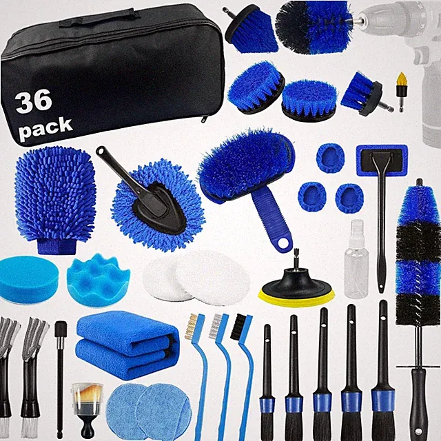 36PCS Car Detailing Brush Set for Interior Exterior Wheels Auto Cleaning Kit