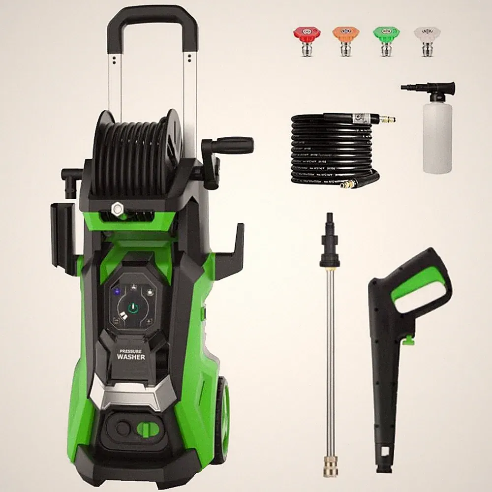 3800PSI Electric Pressure Washer with Touch Screen Adjustment Pressure Hose Reel