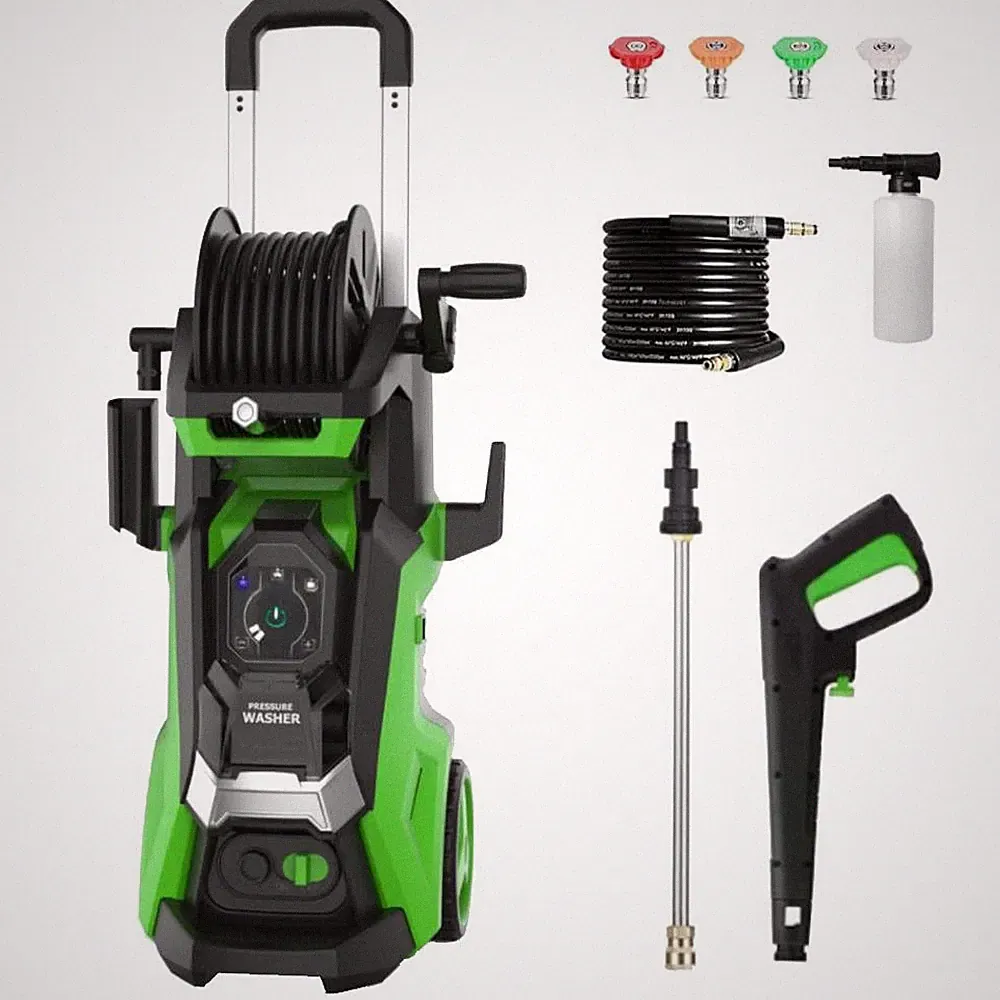 3800PSI Electric Pressure Washer with Touch Screen Adjustment Pressure Hose Reel
