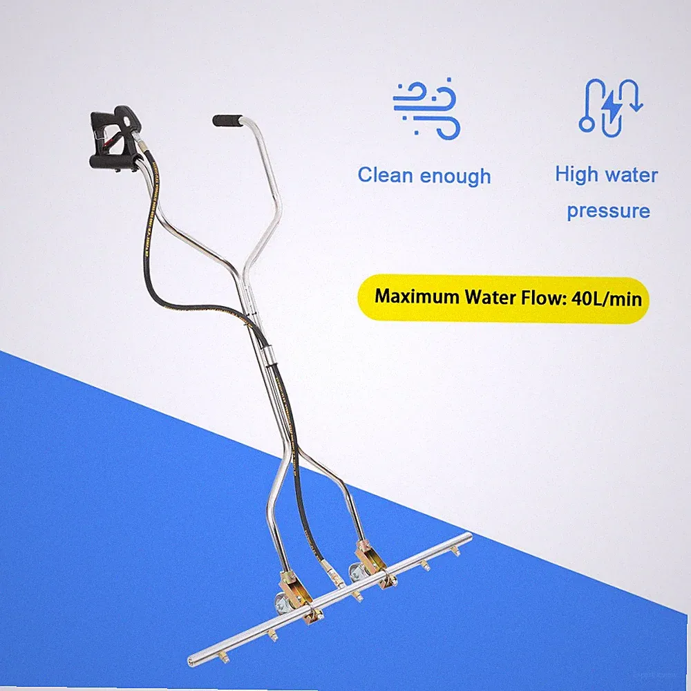 39" Pressure Washer Water Broom 7-Nozzle Driveway Surface Cleaner Broom 5000 PSI