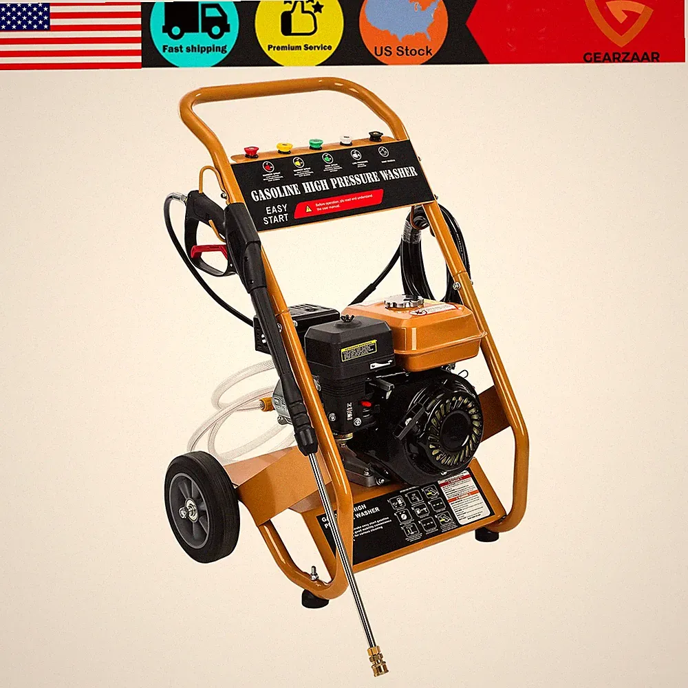3950 PSI Gas Pressure Washer 3.6L FUEL TANK CAPACITY 0°/15°/25°/40° 5 Nozzles