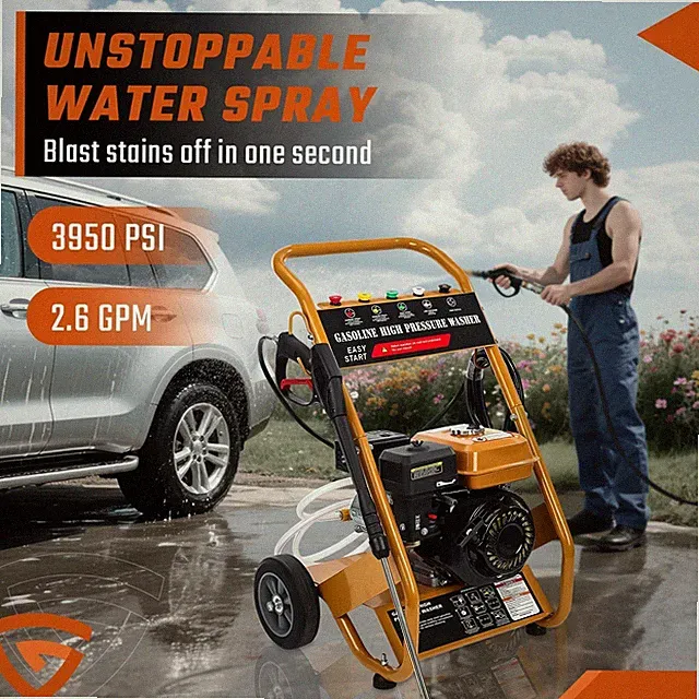 3950 PSI Gas Pressure Washer 5 Nozzles Gas Powered Washer 6.5HP 0°/15°/25°/40°
